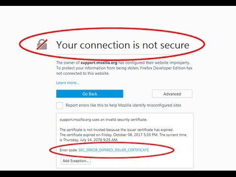 mozilla firefox for mac says this connection is untrusted